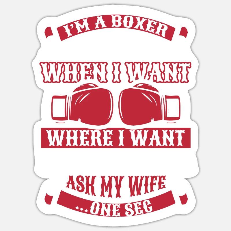 Boxeurs de boxe Sticker taille S (10 x 10 cm)