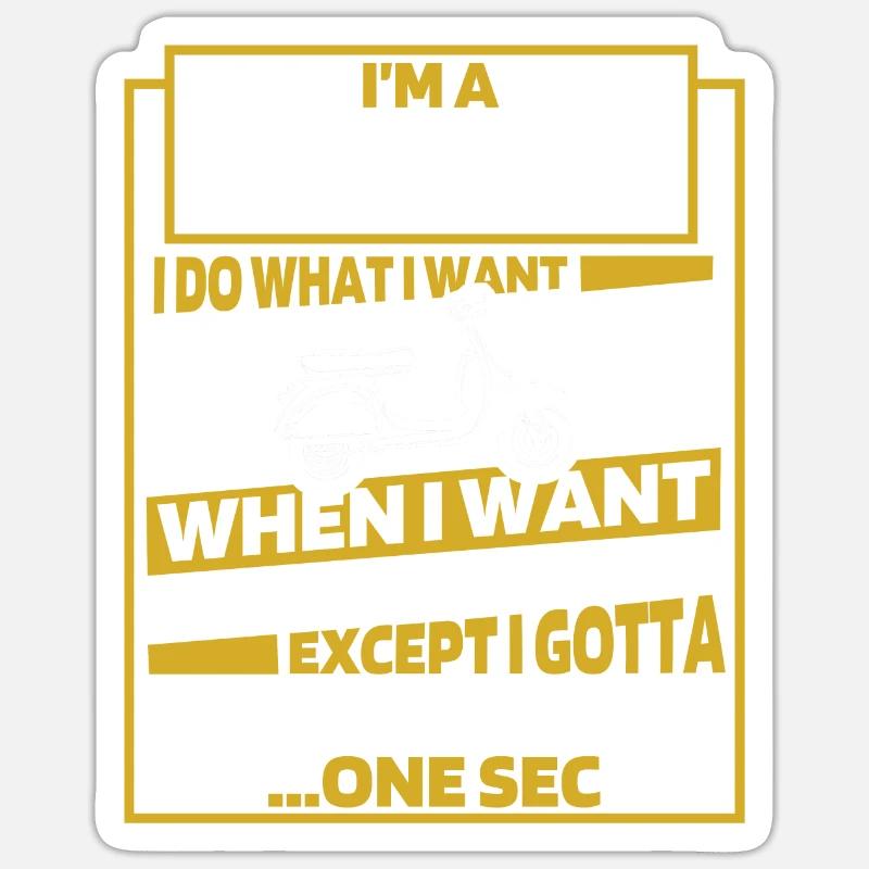 Motorroller - Sticker Größe S (10 x 10 cm) - Mattweiß