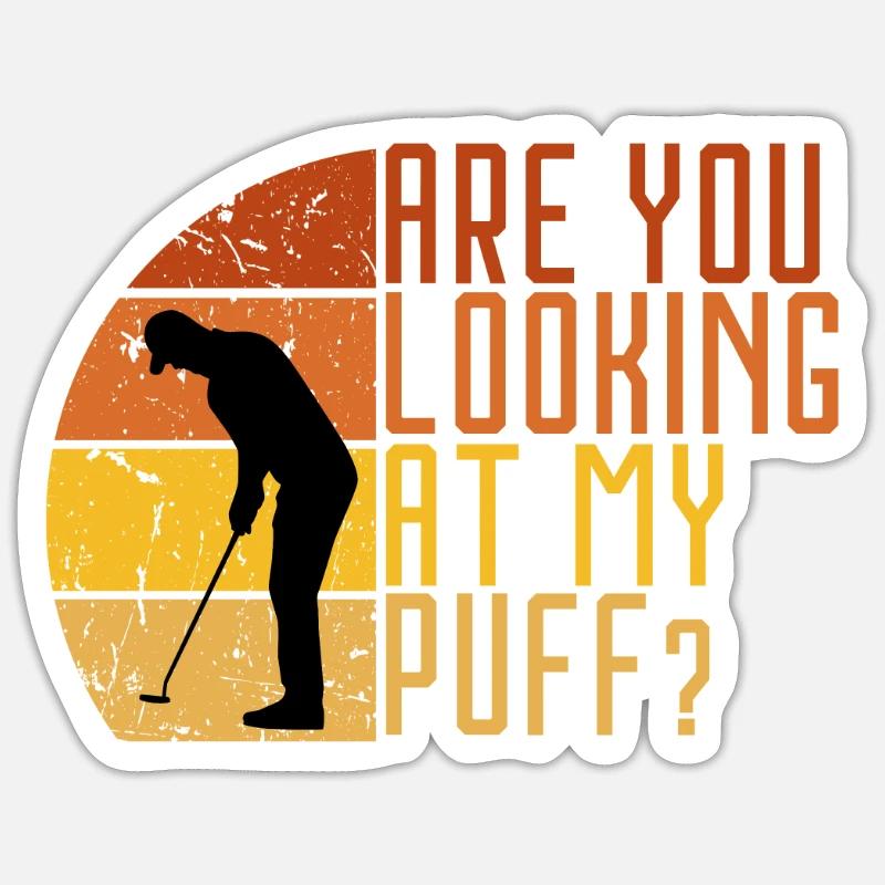 Regardez-vous ma bouffée ? Golf - Sticker taille S (10 x 10 cm) - blanc mat