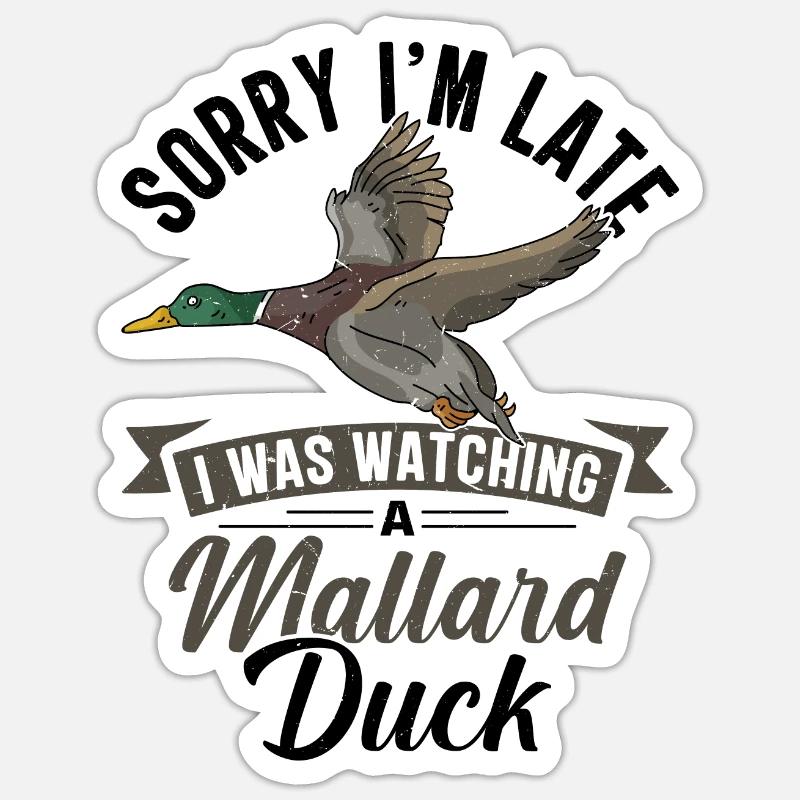 Canard colvert - Sticker taille S (10 x 10 cm) - blanc mat