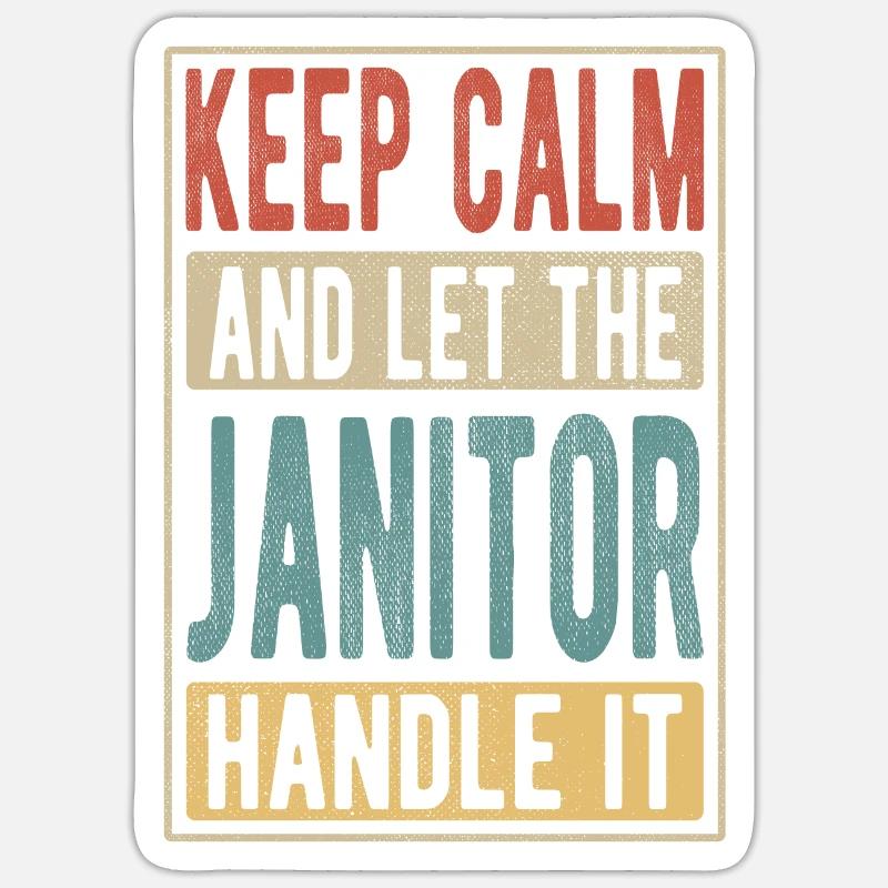Cadeau rétro de concierge Sticker taille S (10 x 10 cm)