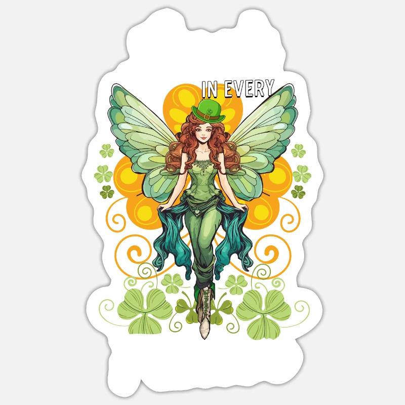 St. Patrick's Day Luck in every Flutter Sticker size S (10 x 10 cm)