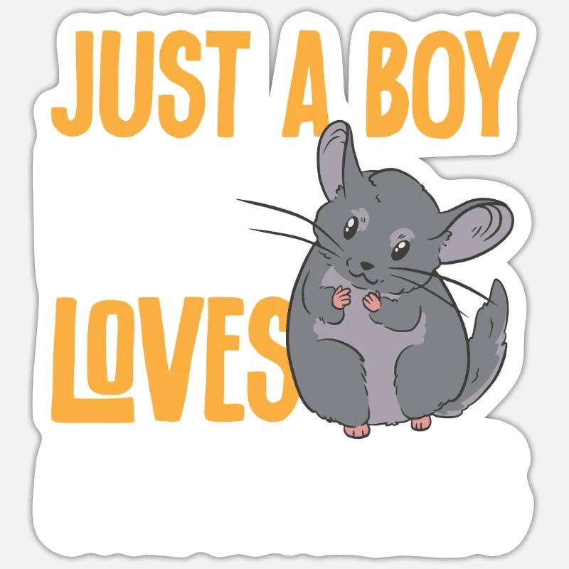 Chinchilla - Sticker Größe S (10 x 10 cm) - Mattweiß