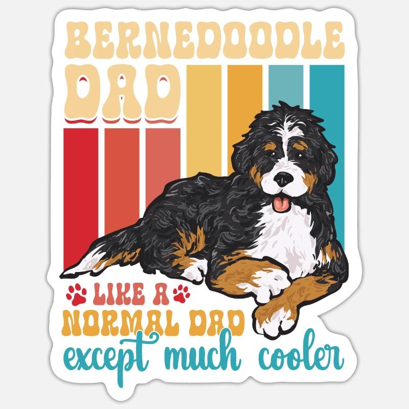 Bernedoodle Hund - Sticker Größe S (10 x 10 cm) - Mattweiß