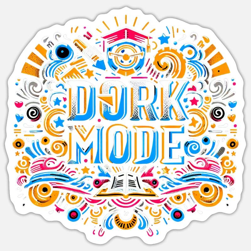 Dork Mode 8 - Sticker Größe S (10 x 10 cm) - Mattweiß