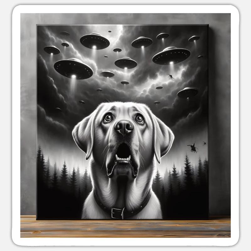 Labrador - Sticker taille S (10 x 10 cm) - blanc mat