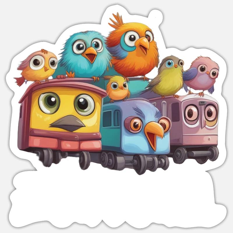Oiseaux migrateurs Oiseaux Oiseaux Mignon et Drôle Sticker taille S (10 x 10 cm)