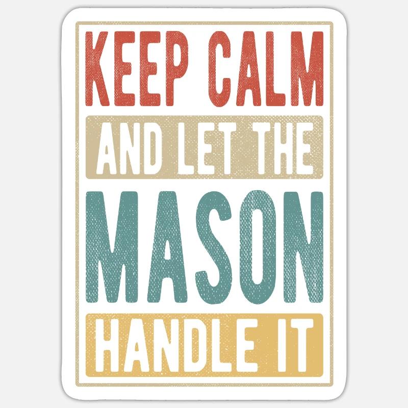 Mason rétro cadeau - Sticker taille S (10 x 10 cm) - blanc mat