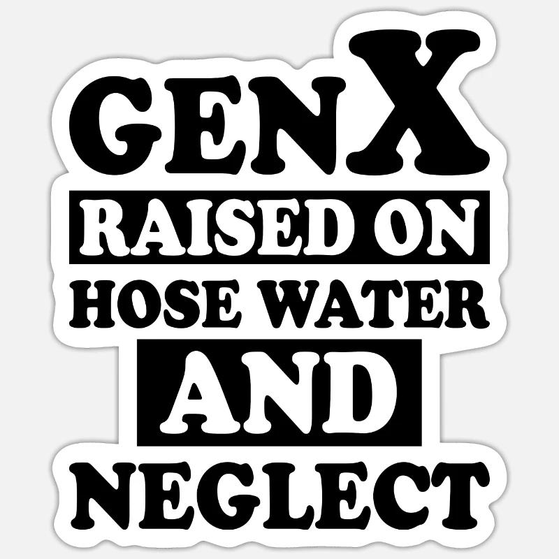 Humour Génération X - Sticker taille S (10 x 10 cm) - blanc mat