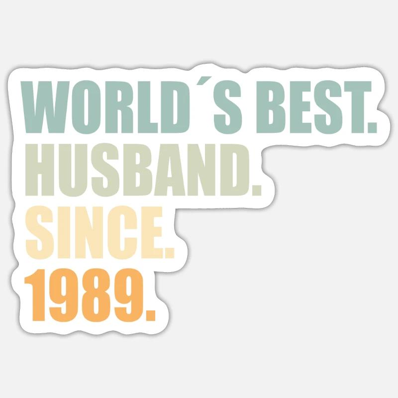 Bester Ehemann seit 1989 35.Hochzeitstag Sticker Größe S (10 x 10 cm)