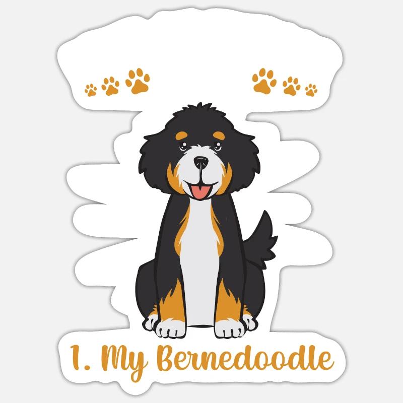 Bernedoodle Hund - Sticker Größe S (10 x 10 cm) - Mattweiß