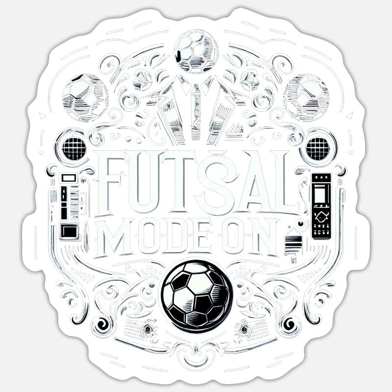 Futsal Mode On 12 - Sticker Größe S (10 x 10 cm) - Mattweiß