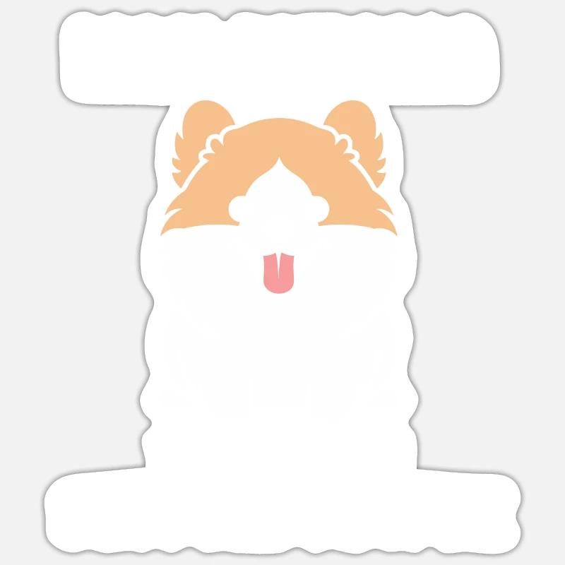 Humour chien Spitz - Sticker taille S (10 x 10 cm) - blanc mat
