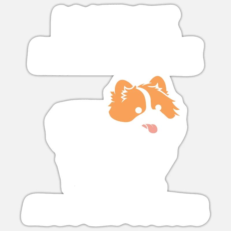 Humour chien Spitz - Sticker taille S (10 x 10 cm) - blanc mat
