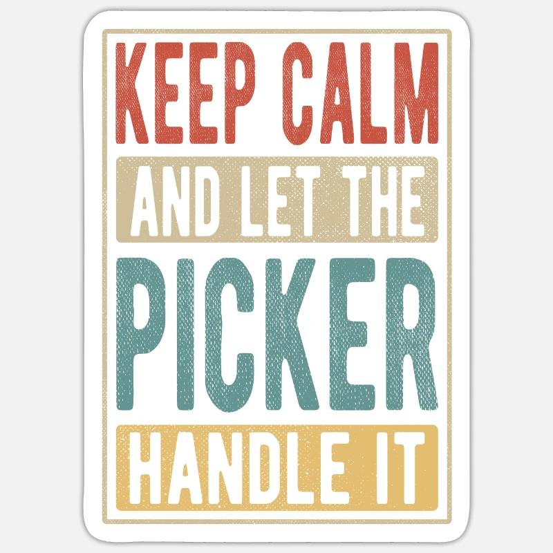 Picker Retro Geschenk - Sticker Größe S (10 x 10 cm) - Mattweiß