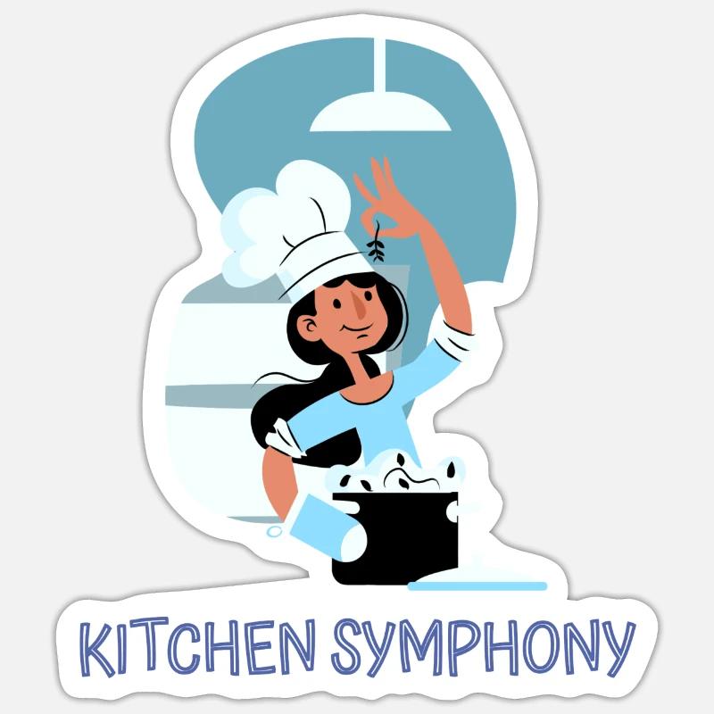 Chef Cook Kitchen Culinary Retro Bake Restaurant Sticker Größe S (10 x 10 cm)