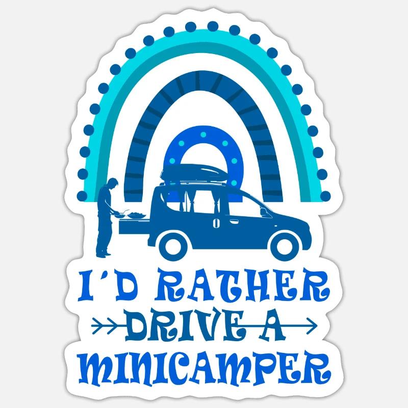 Minicamper Sprüche Camping-Camper Microcamper - Sticker Größe S (10 x 10 cm) - Mattweiß