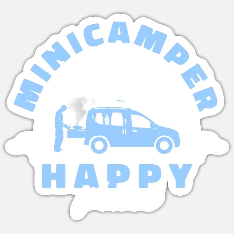 Happy Minicamper Camping-Camper Microcamper Sticker Größe S (10 x 10 cm)