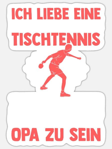 Tischtennis Opa Tischtennis Opa Geschenk - Sticker Größe S (10 x 10 cm) - Mattweiß