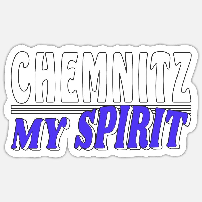 CHEMNITZ MON - Sticker taille S (10 x 10 cm) - blanc mat