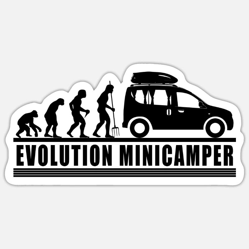 Evolution Minicamper Camping-Camping-Camping Sticker taille S (10 x 10 cm)