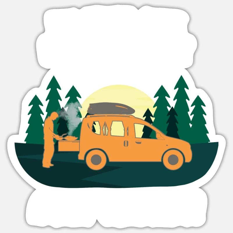 Minicamper SINNLOS Camping-Camper Microcamper Sticker Größe S (10 x 10 cm)