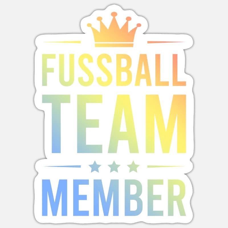 Fussball Team Bunt - Sticker Größe S (10 x 10 cm) - Mattweiß