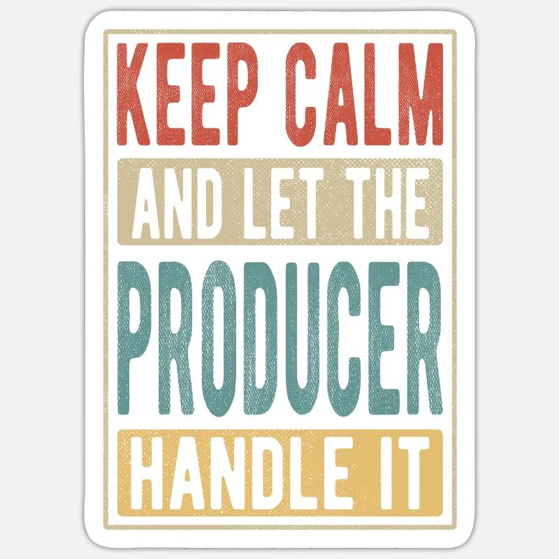 Producer Retro Gift - Sticker size S (10 x 10 cm) - white matte