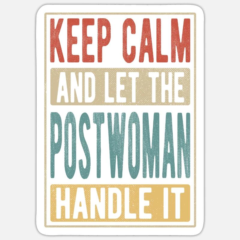 Postbotin Retro Geschenk - Sticker Größe S (10 x 10 cm) - Mattweiß