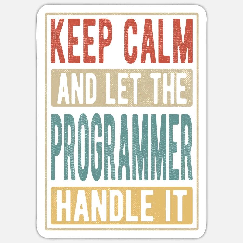 Programmer Retro Gift - Sticker size S (10 x 10 cm) - white matte
