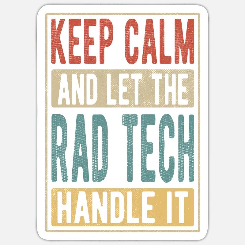 Cadeau rétro Rad Tech - Sticker taille S (10 x 10 cm) - blanc mat