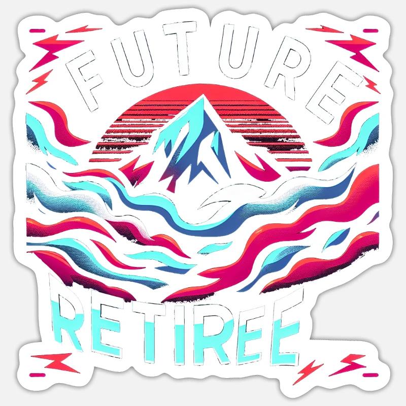 Future Retiree 5 - Sticker size S (10 x 10 cm) - white matte