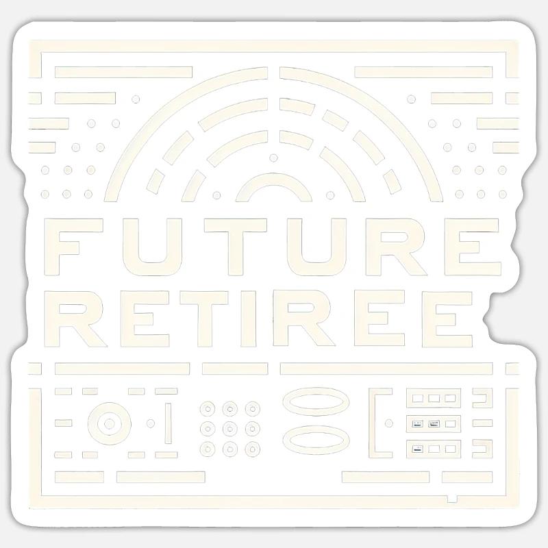 Futur retraité 6 - Sticker taille S (10 x 10 cm) - blanc mat