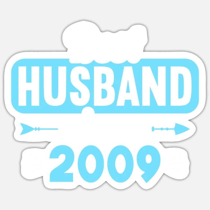 Bester Ehemann seit 2009 15.Hochzeitstag Sticker Größe S (10 x 10 cm)