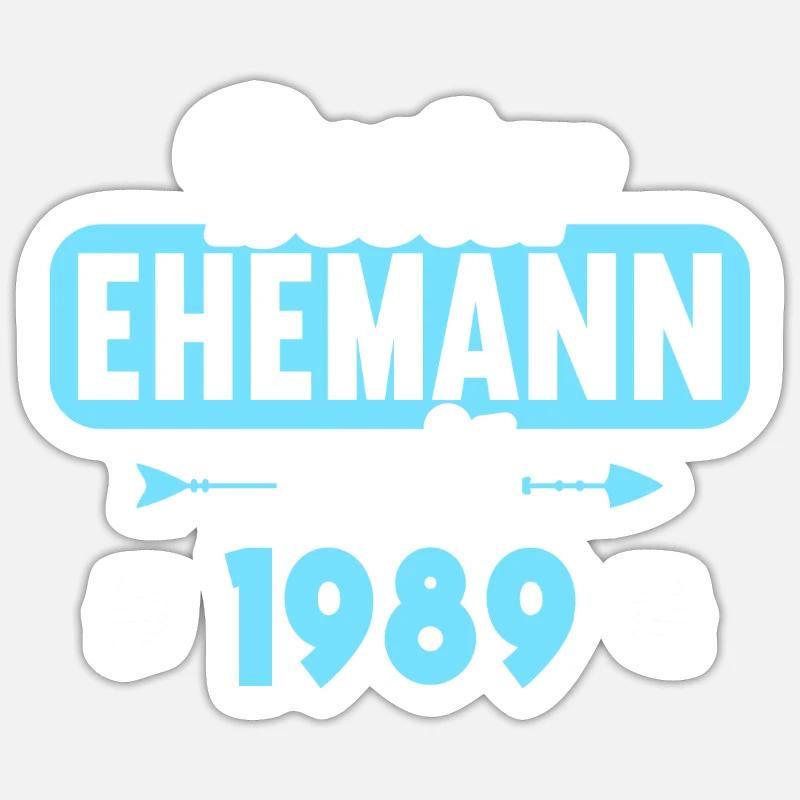 Bester Ehemann seit 1989 35.Hochzeitstag Sticker Größe S (10 x 10 cm)
