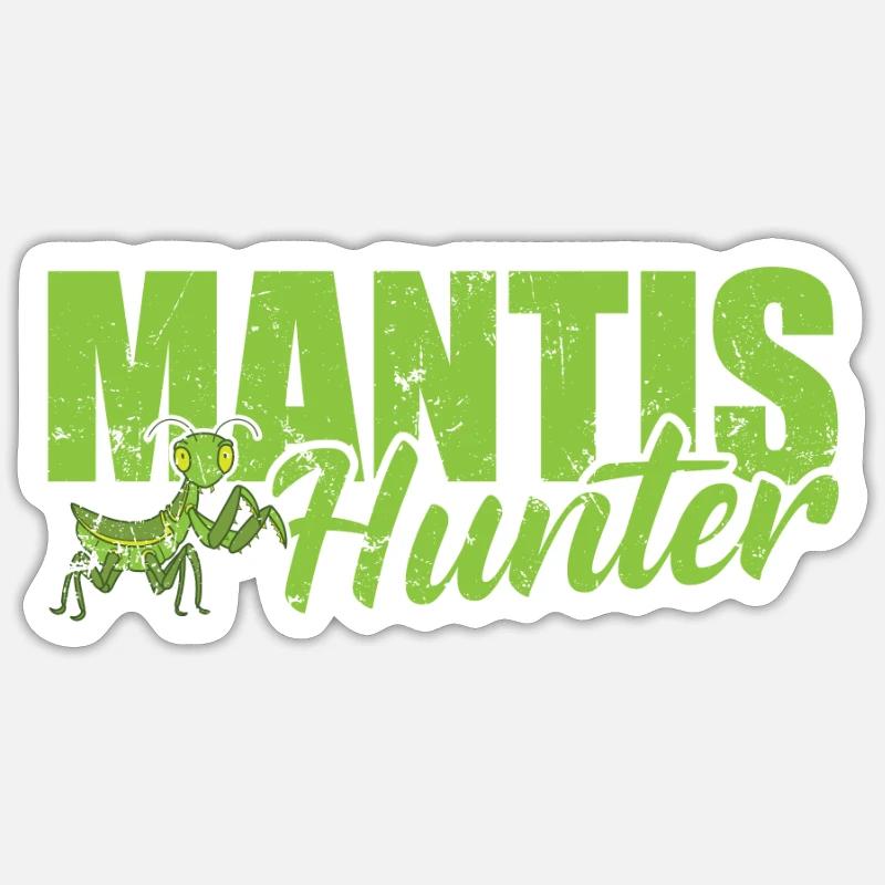 Chasseur de mantes - Sticker taille S (10 x 10 cm) - blanc mat