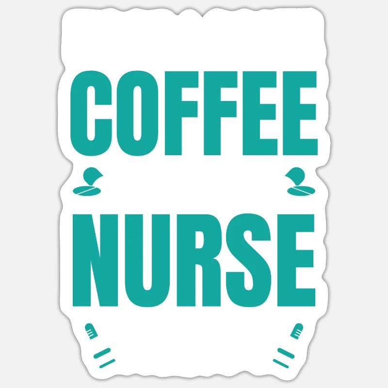 Krankenschwester Koffein Sticker Größe S (10 x 10 cm)