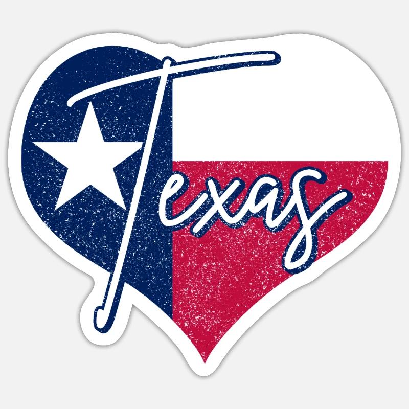 Texas - Sticker Größe S (10 x 10 cm) - Mattweiß