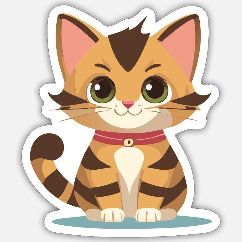 Super süßes Kätzchen - Sticker Größe S (10 x 10 cm) - Mattweiß