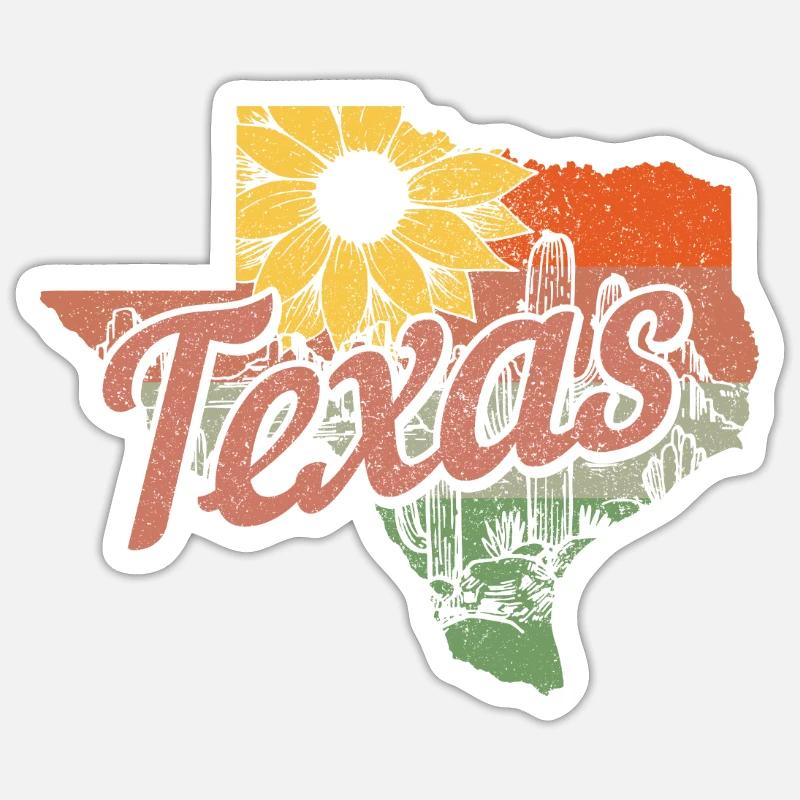 Texas - Sticker taille S (10 x 10 cm) - blanc mat
