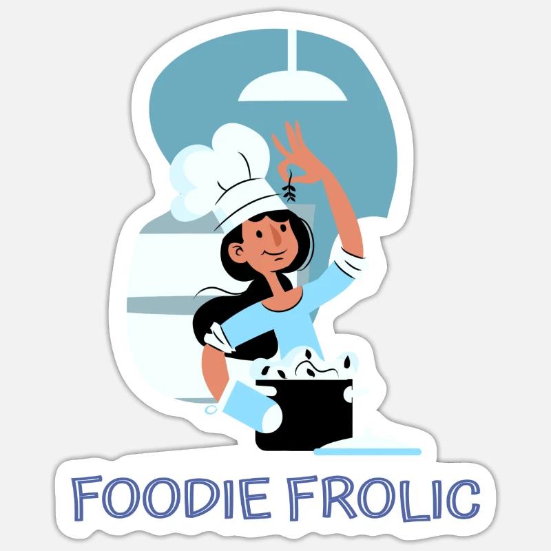 Chef Cook Kitchen Culinary Retro Bake Restaurant Sticker Größe S (10 x 10 cm)