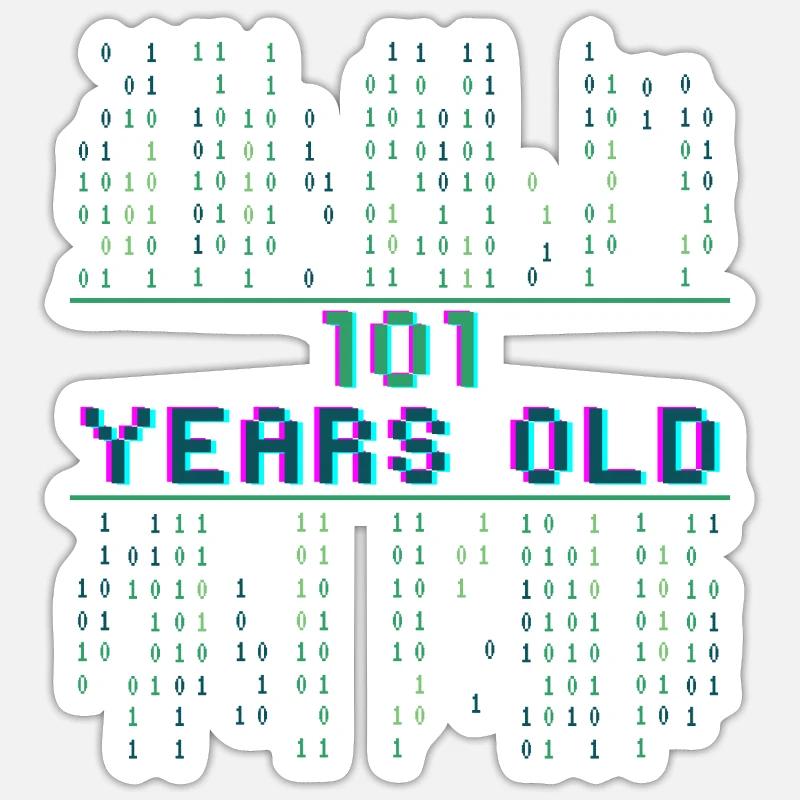 5. Geburtstag 5 Jahre alt Binärcode Coder Sticker Größe S (10 x 10 cm)