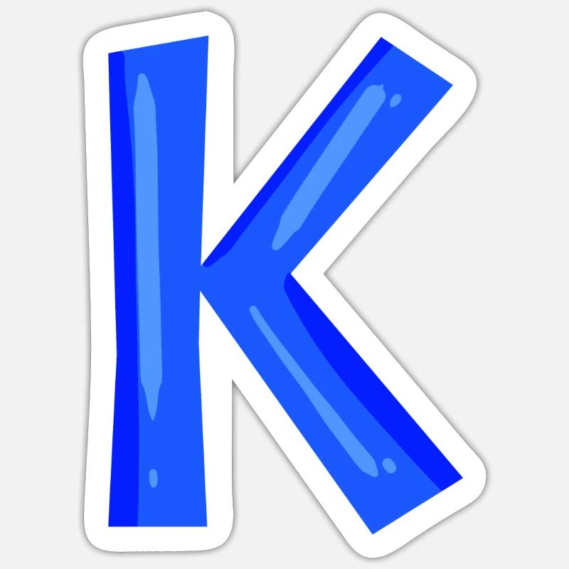 Buchstabe K - Anfangsbuchstabe K - Sticker Größe S (10 x 10 cm) - Mattweiß
