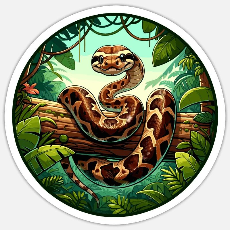 Serpent Boa - Sticker taille S (10 x 10 cm) - blanc mat