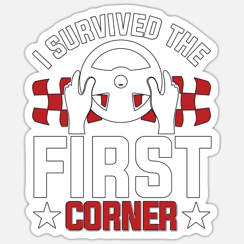 J’ai survécu à la première simulation de simulateur de course de virage Sticker taille S (10 x 10 cm)