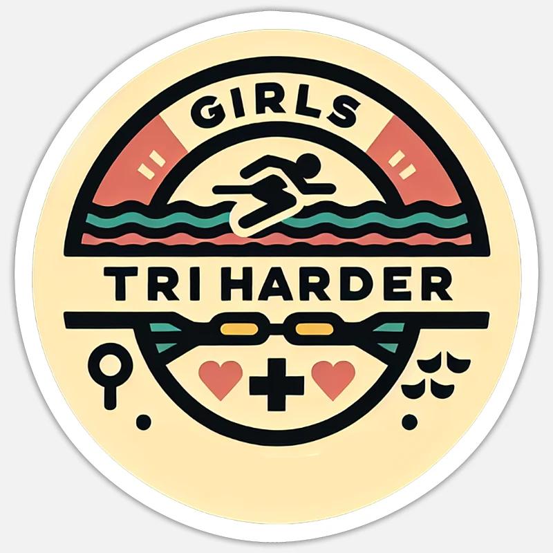 Filles Tri 8 - Sticker taille S (10 x 10 cm) - blanc mat