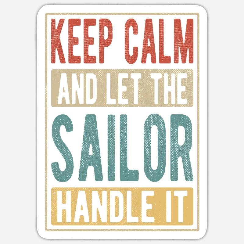 Sailor Retro Geschenk - Sticker Größe S (10 x 10 cm) - Mattweiß