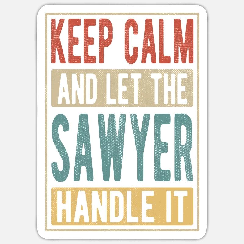 Sawyer Retro Cadeau - Sticker taille S (10 x 10 cm) - blanc mat