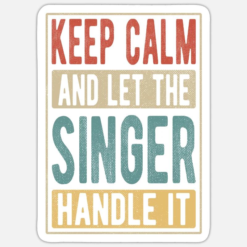 Singer Retro Geschenk - Sticker Größe S (10 x 10 cm) - Mattweiß