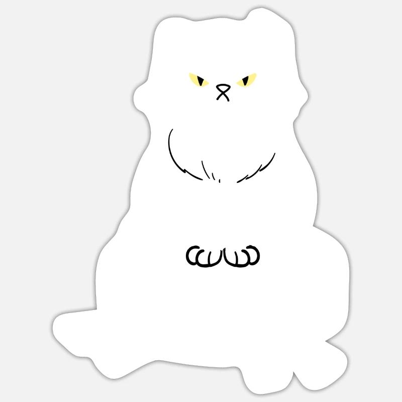 Saugroboter mit Katze Saugerroboter - Sticker Größe S (10 x 10 cm) - Mattweiß